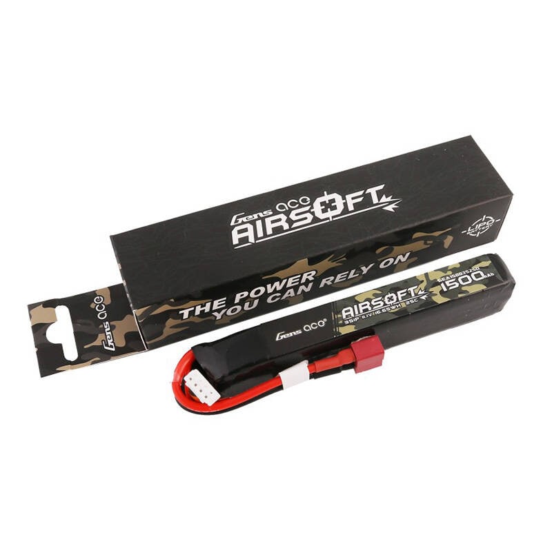 Gens ace 25C 1500mAh 3S1P 11,1V Airsoft Gun Lipo-batteri med T-kontakt