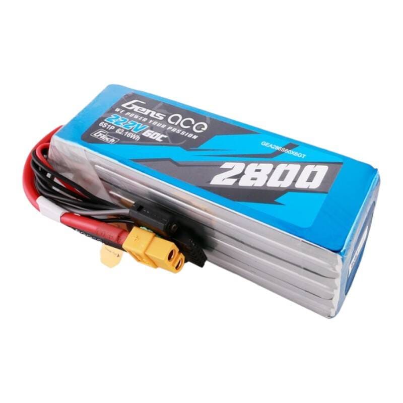 Gens ace G-Tech 2800mAh 22,2V 60C 6S1P Lipo batteripaket med XT60-kontakt