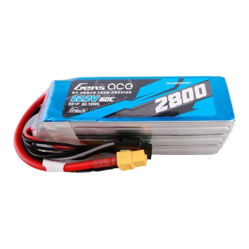 Gens ace G-Tech 2800mAh 22,2V 60C 6S1P Lipo batteripaket med XT60-kontakt