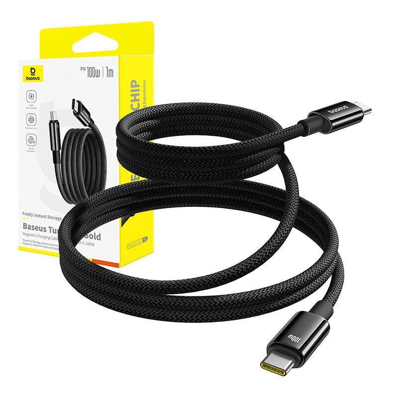 Baseus Tungsten Gold laddningskabel USB-C till USB-C 100W 1m (svart)