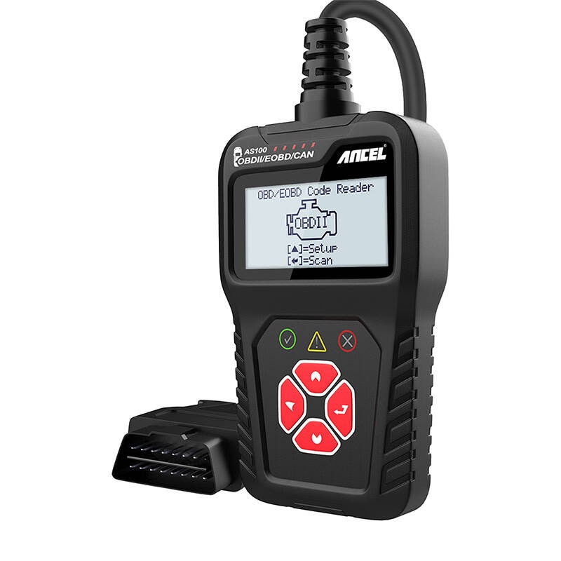 Ancel AS100/AC100 OBD2-diagnostiikkatyökalu, jossa on LCD-näyttö ja moniprotokollatuki