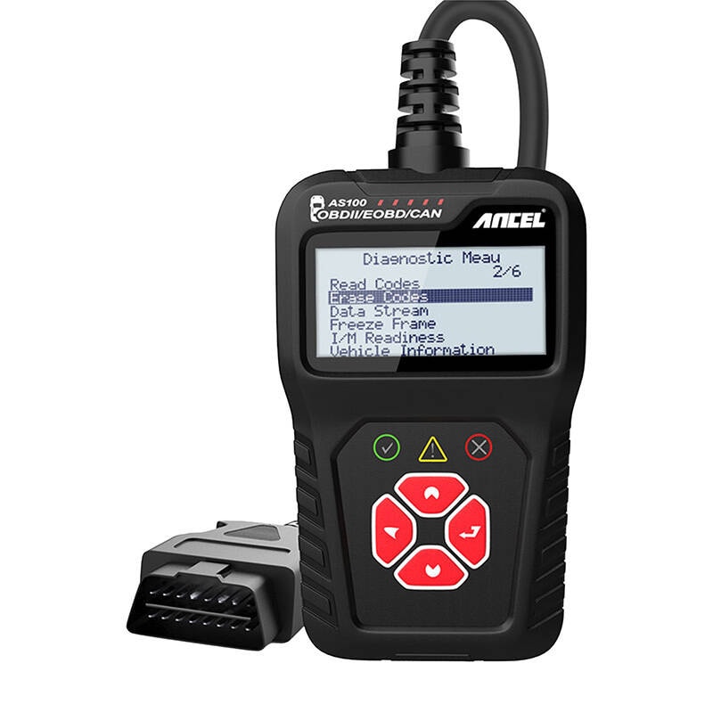 Ancel AS100/AC100 OBD2-diagnostiikkatyökalu, jossa on LCD-näyttö ja moniprotokollatuki