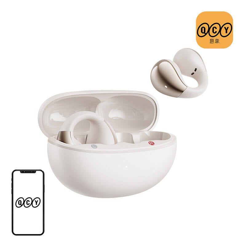 QCY Crossky Clip C30 hörlurar (vit)