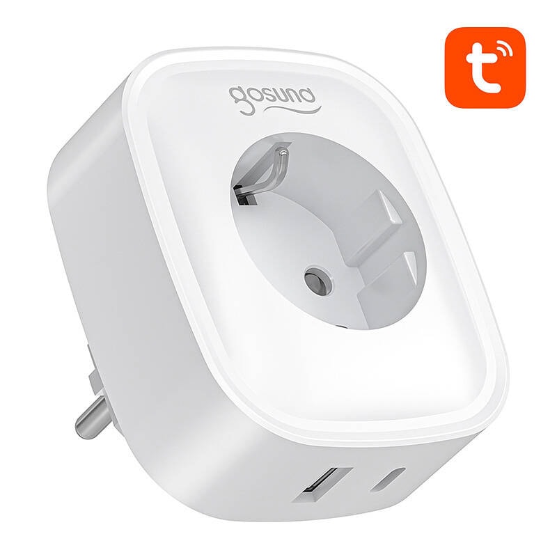 Gosund SP6 Smart WiFi/Bluetooth-uttag 16A med USB-C PD 20W och energimätning