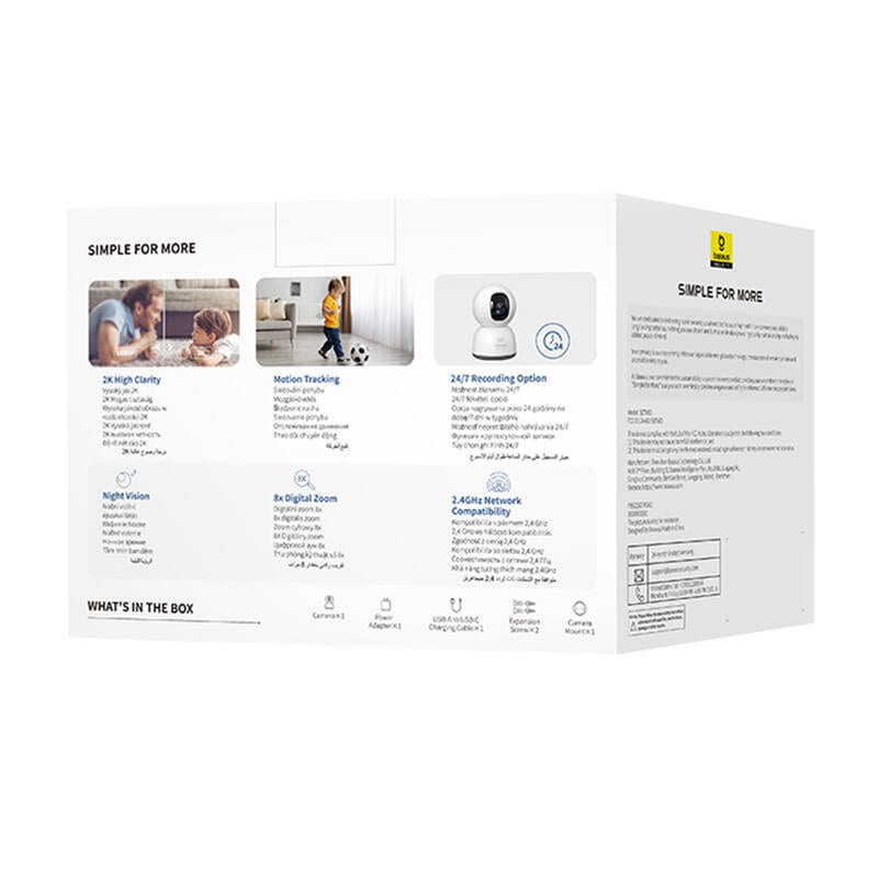 Baseus P1 Lite 2K inomhuskamera (vit)