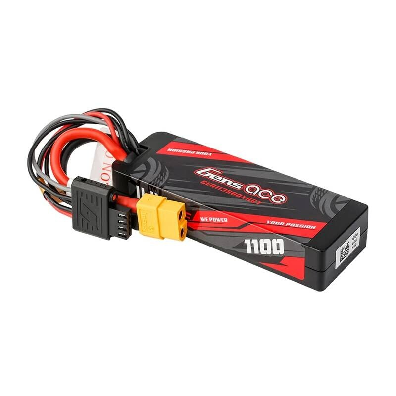 Lipo Gens ace G-Tech 1100mAh 11.1V 3S1P 60C GRP-76 Hardcase-batteri med XT60-kontakt