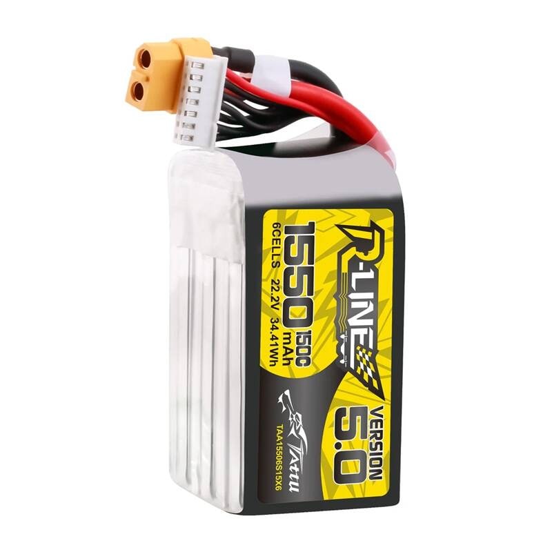 Lipo Tattu R-Line Version 5.0 1550mAh 22,2V 150C 6S batteri med XT60-kontakt