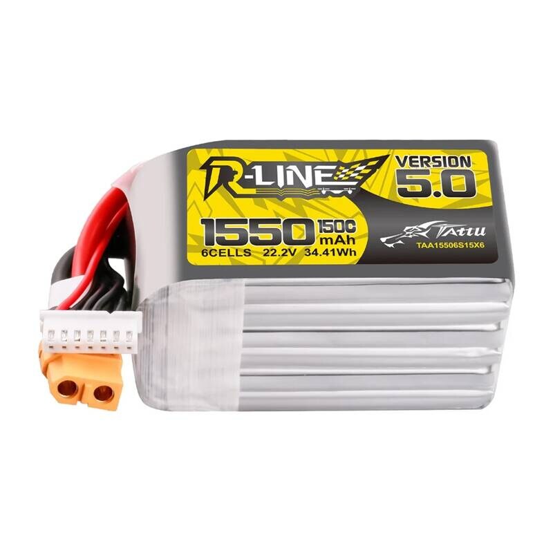 Lipo Tattu R-Line Version 5.0 1550mAh 22,2V 150C 6S batteri med XT60-kontakt