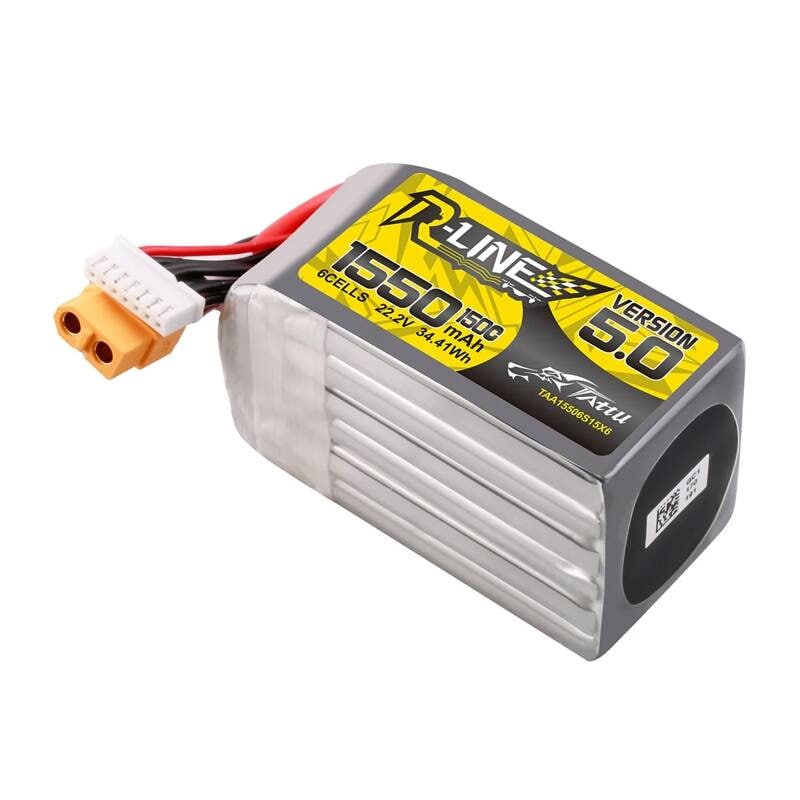 Lipo Tattu R-Line Version 5.0 1550mAh 22,2V 150C 6S batteri med XT60-kontakt