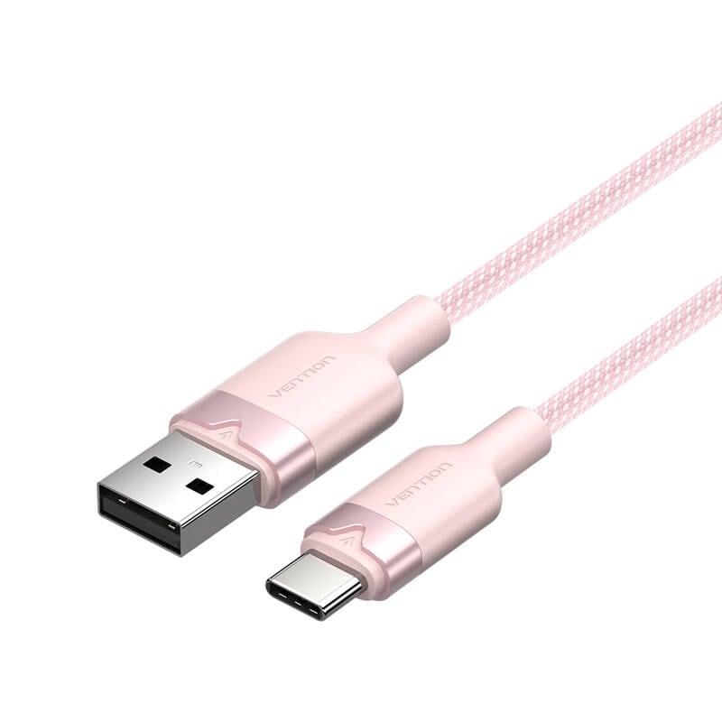USB 2.0 A till USB-C 3A-kabel Vention CTNPH 2M (rosa)