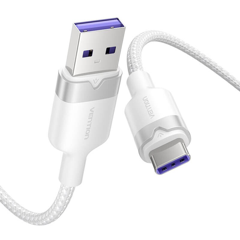 USB 2.0 A till USB-C 6A Vention CTOWF 1M kabel (vit)