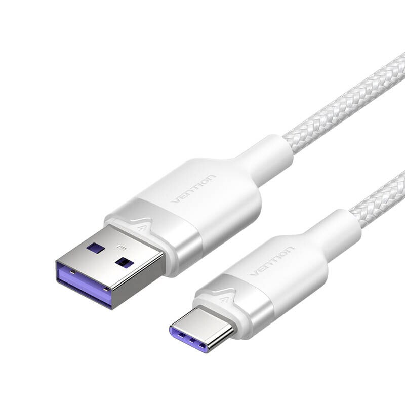 USB 2.0 A till USB-C 6A Vention CTOWH 2M kabel (vit)