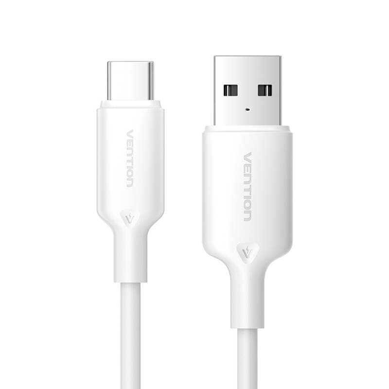 USB 2.0 A till USB-C 3A-kabel Vention CTQWF 1M (vit)