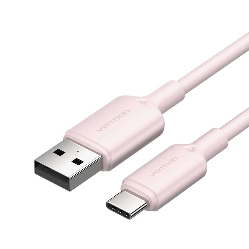 USB 2.0 A till USB-C 3A-kabel Vention CTQPH 2M (rosa)