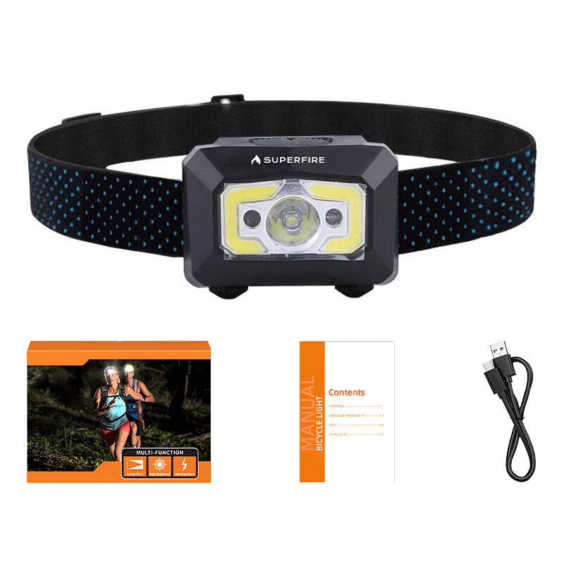 Superfire X30 pannlampa, 340 lm, USB, 5 lägen, 130 m