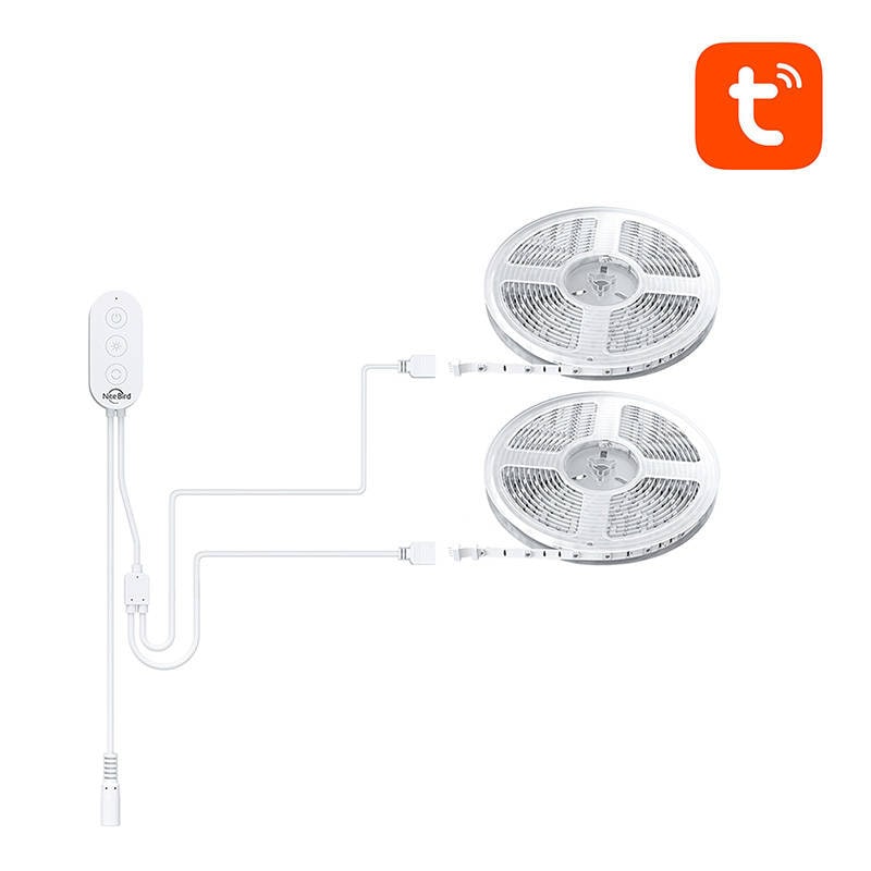Smart WiFi RGB LED-ljusremsa NiteBird SL3 (2x5m), Tuya