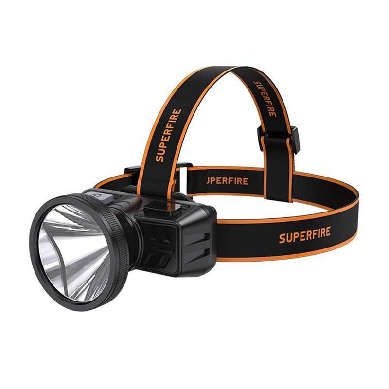 Superfire HL51 pannlampa ficklampa, 160 lm, mikro-USB, 4 lägen, 300 m