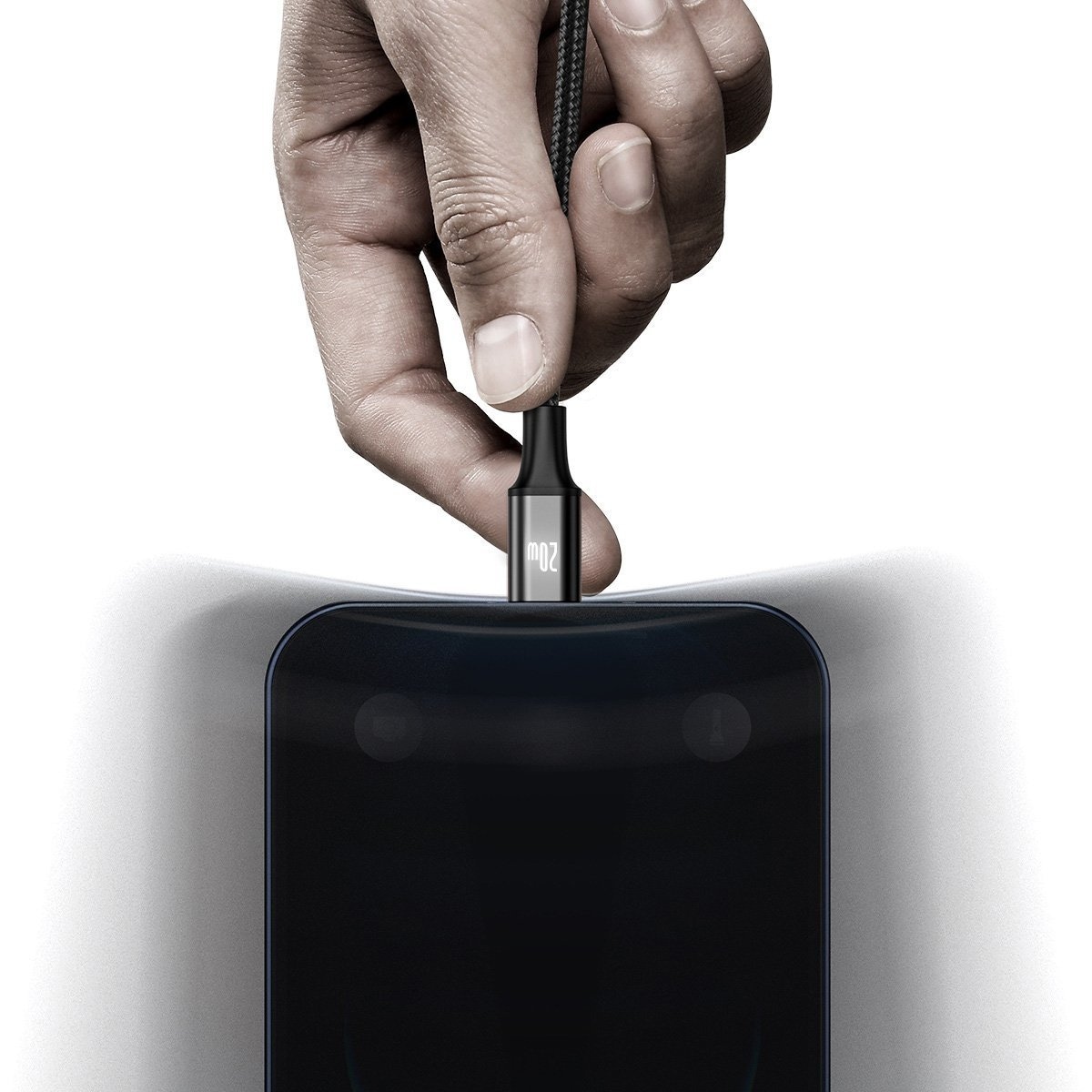 Baseus Rapid Series 3-i-1-kabel USB-C för M+L+T 20W 1,5m Svart