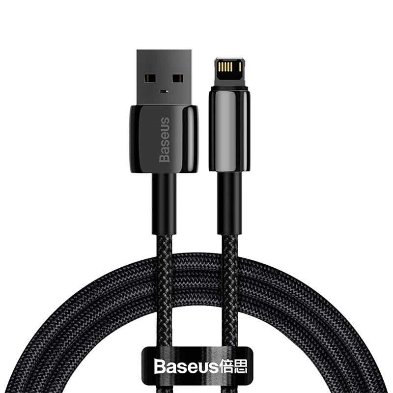 Baseus Tungsten guldkabel USB till iP 2,4A 1m (svart)