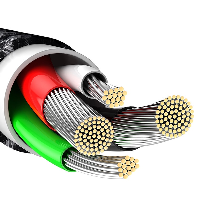 Baseus Tungsten guldkabel USB till iP 2,4A 2m (svart)