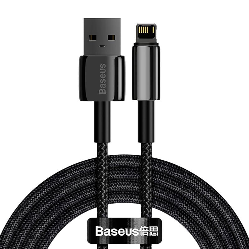 Baseus Tungsten guldkabel USB till iP 2,4A 2m (svart)