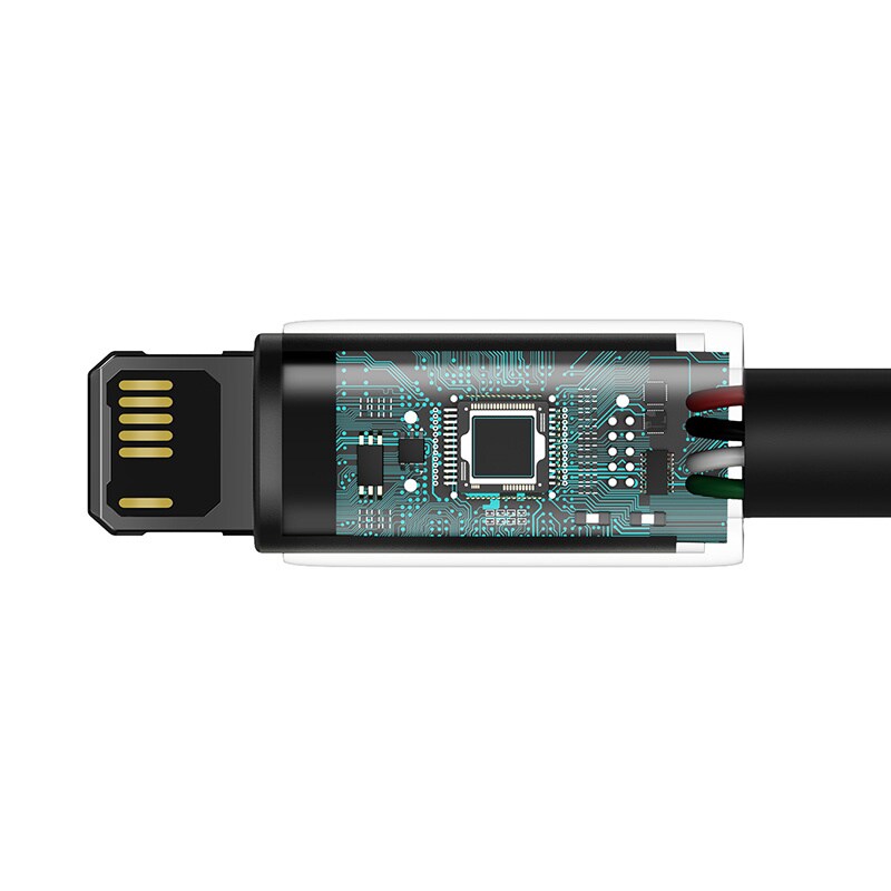 Baseus Tungsten guldkabel USB till iP 2,4A 2m (svart)
