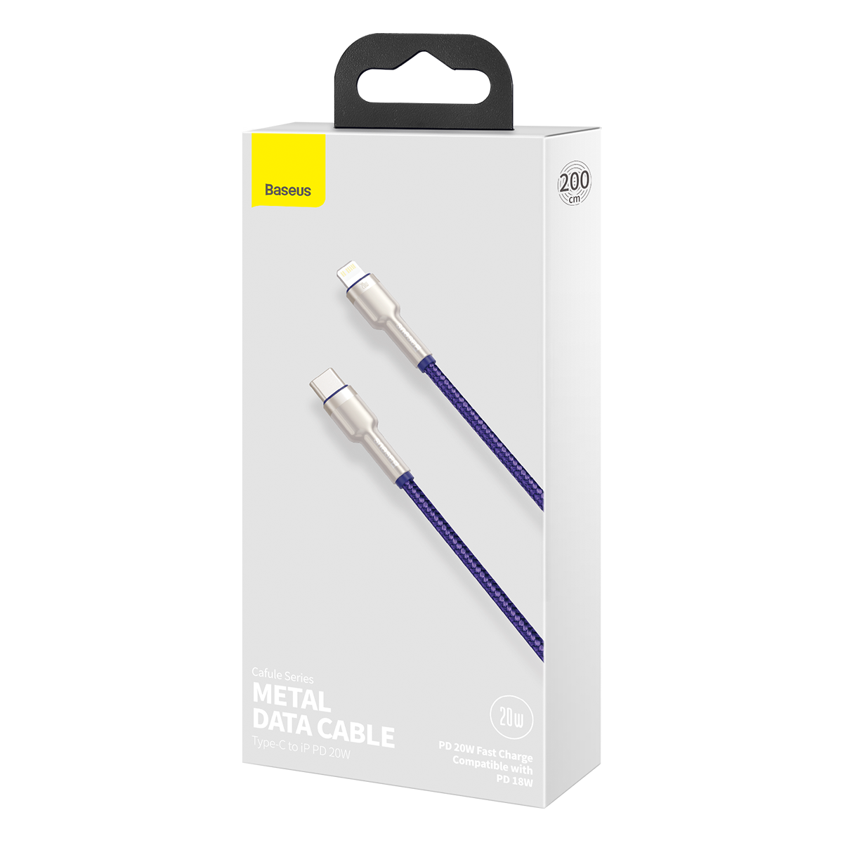 Baseus Cafule Series USB-C-kabel för Lightning, 20W, 2m (lila)