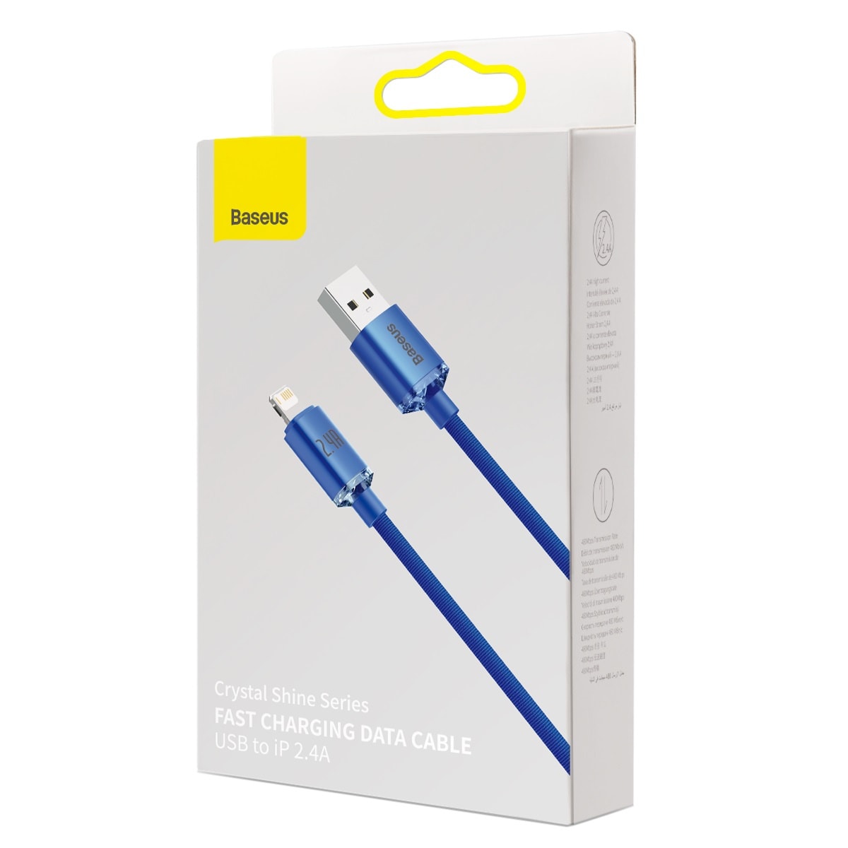 Baseus Crystal Shine-kabel USB till Lightning, 2,4 A, 1,2 m (blå)
