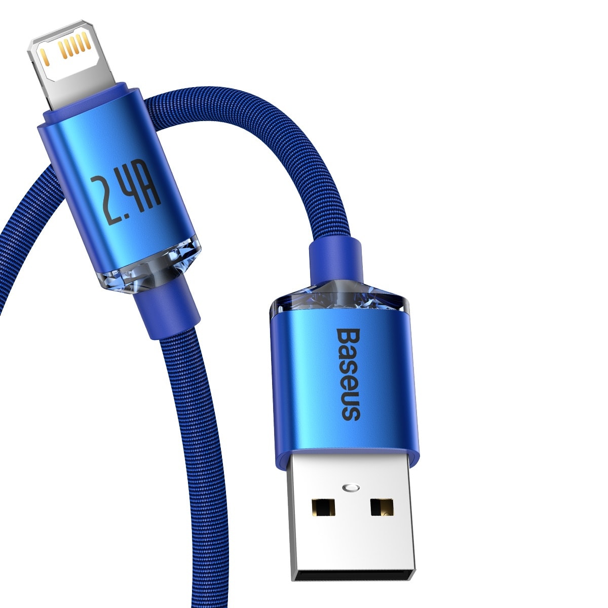 Baseus Crystal Shine-kabel USB till Lightning, 2,4 A, 1,2 m (blå)