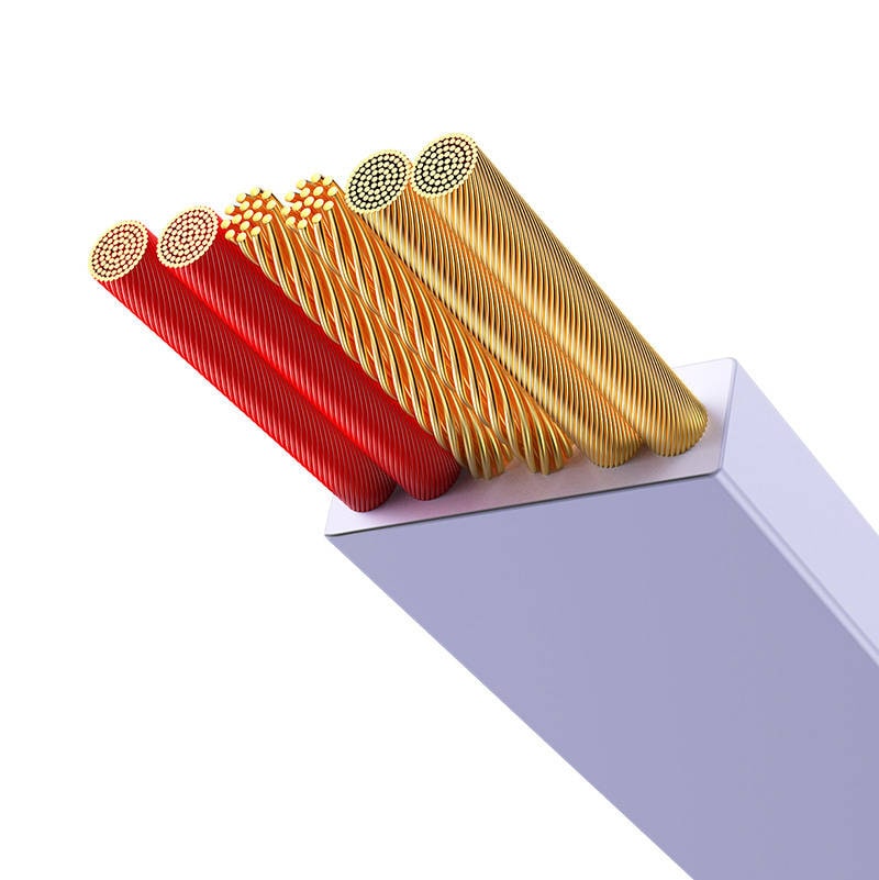 Baseus Bright Mirror 3, USB 3-i-1-kabel för mikro-USB / USB-C / Lightning 66W / 2A 1,1m (Lila)