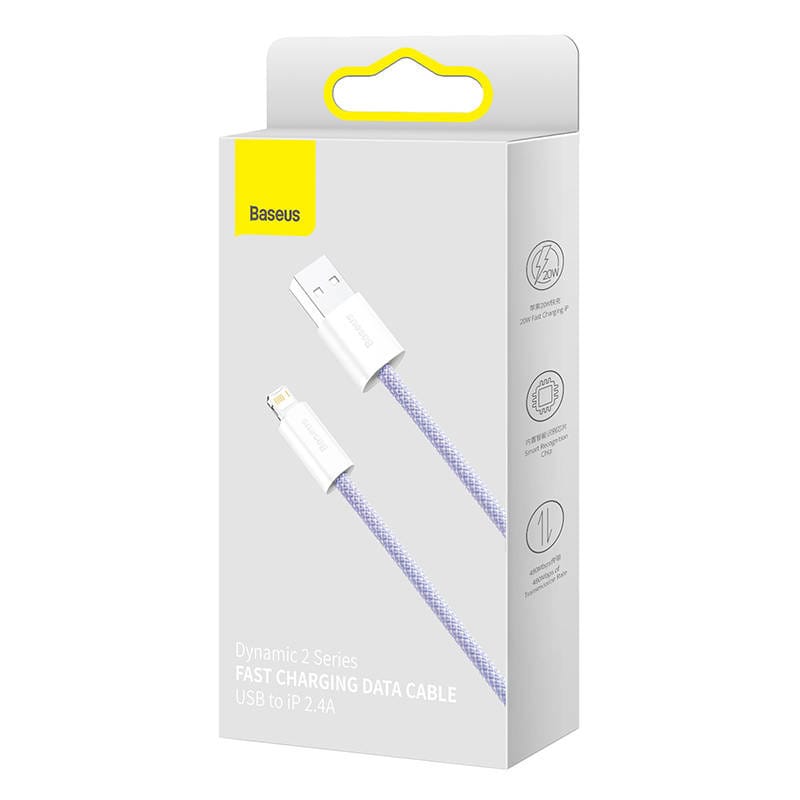 USB-kabel för Lightning Baseus Dynamic 2 Series, 2,4A, 2m (lila)