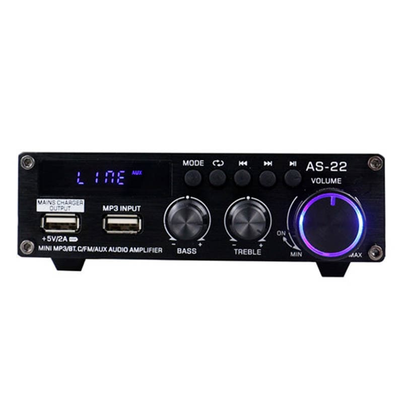 Blitzwolf AS-22 ljudförstärkare, 45W, Bluetooth 5.0, USB + fjärrkontroll (svart)