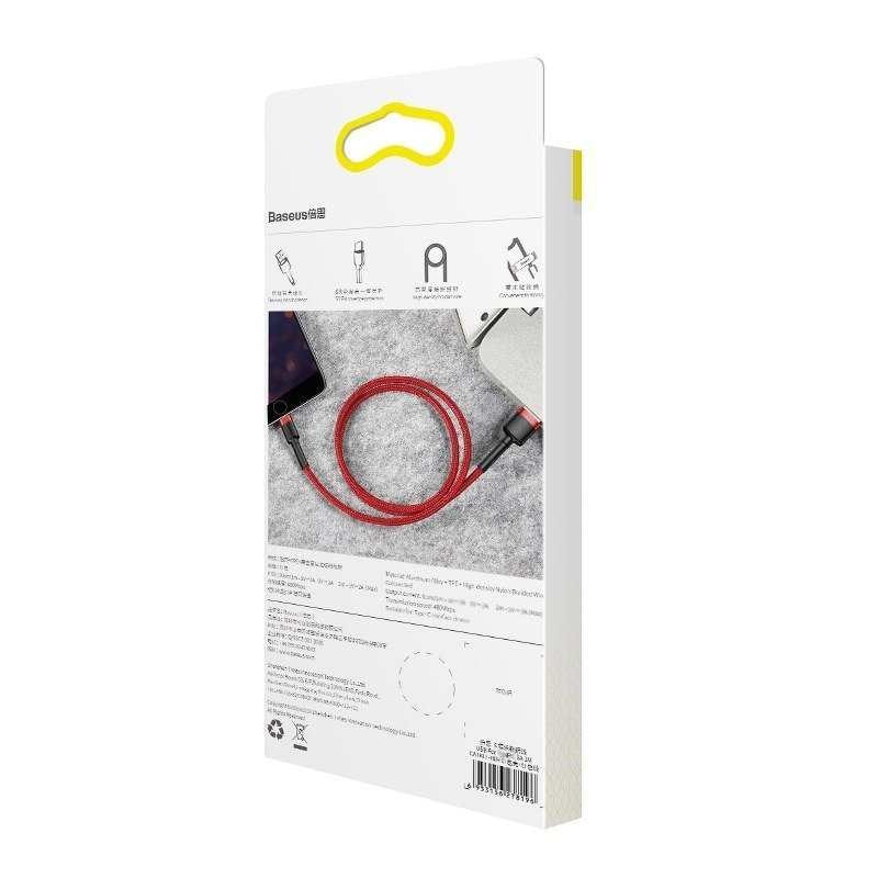 Baseus Cafule USB blixtkabel 2,4A 0,5m (Röd)