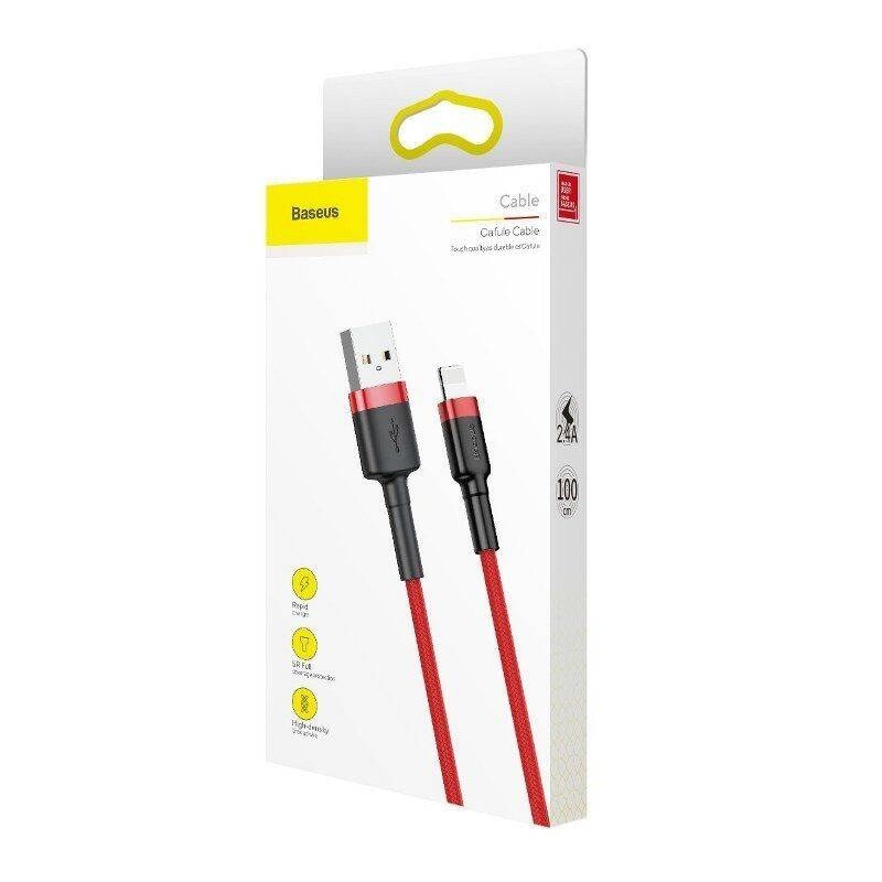 Baseus Cafule USB blixtkabel 2,4A 0,5m (Röd)