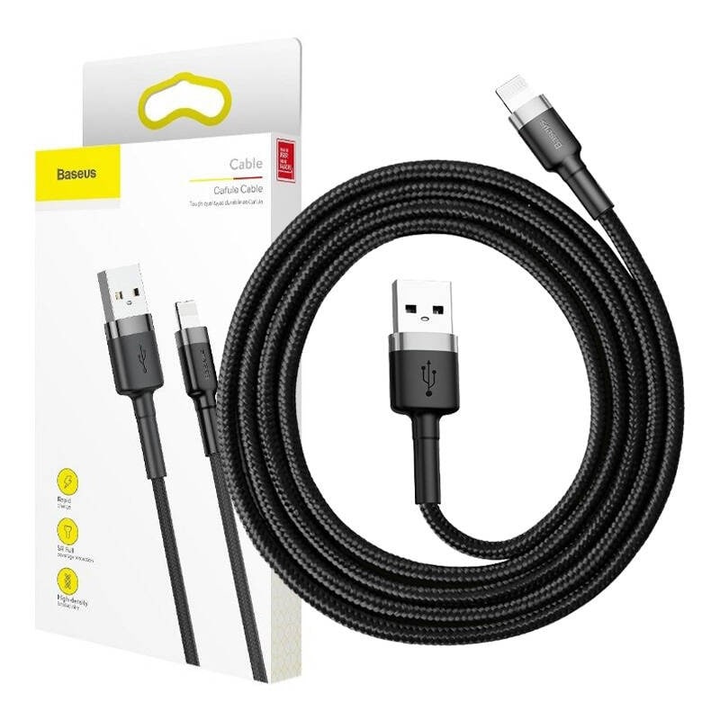 Baseus Cafule USB blixtkabel 1,5A 2m (grå+svart)