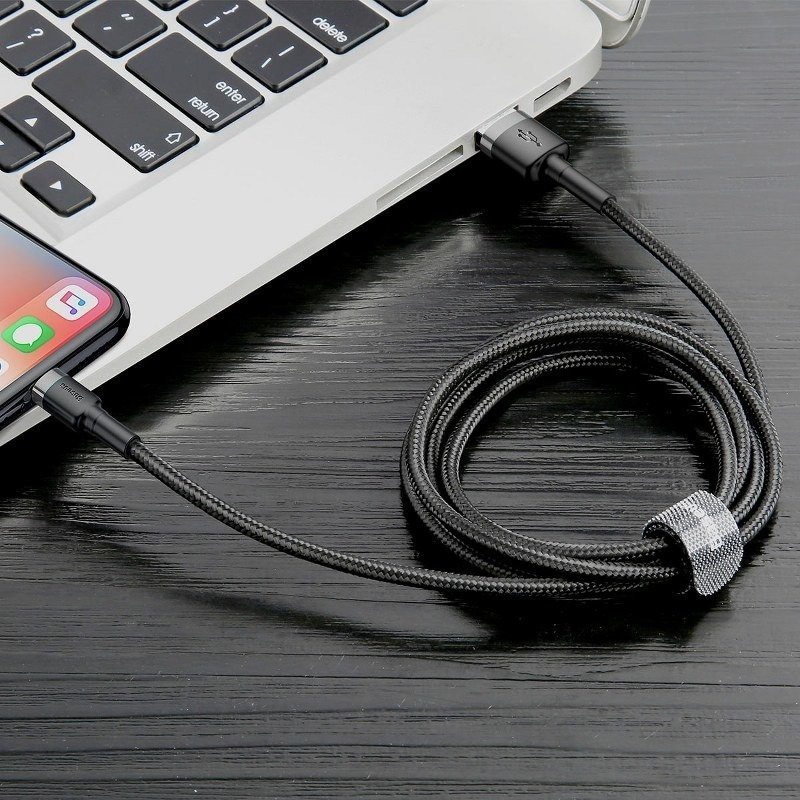 Baseus Cafule USB blixtkabel 1,5A 2m (grå+svart)