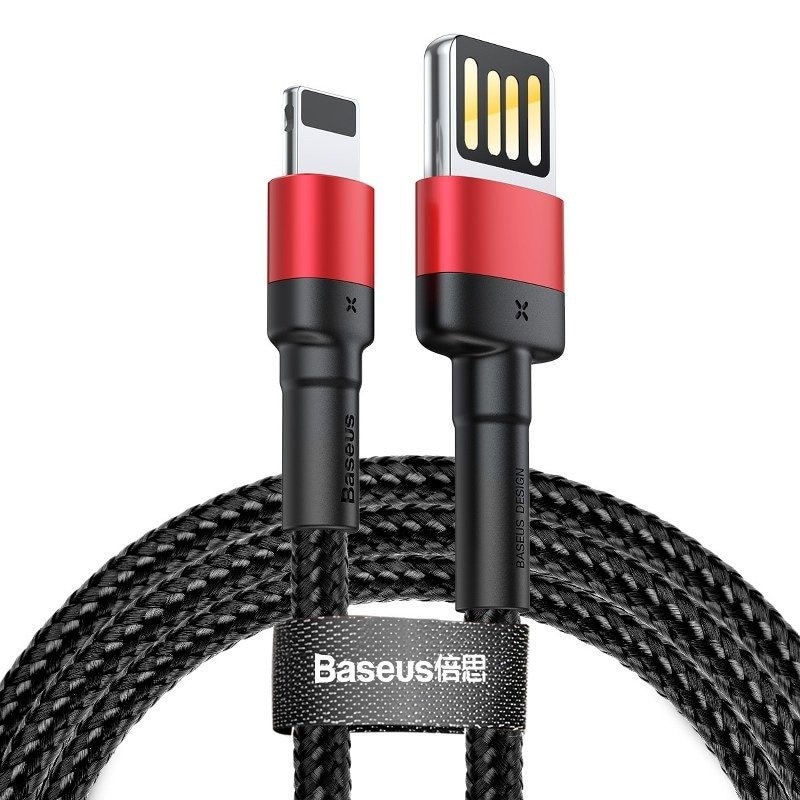 Baseus Cafule Dubbelsidig USB blixtkabel 2,4A 1m (svart+röd)