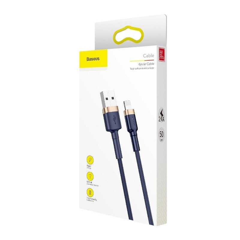 Baseus Cafule Blixtkabel 1,5A 2m (Guld+Dunkelblå)