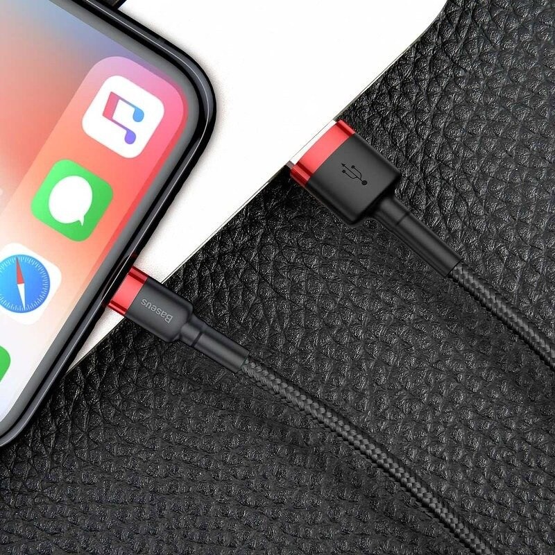 Baseus Cafule USB blixtkabel 2,4A 1m (röd+svart)