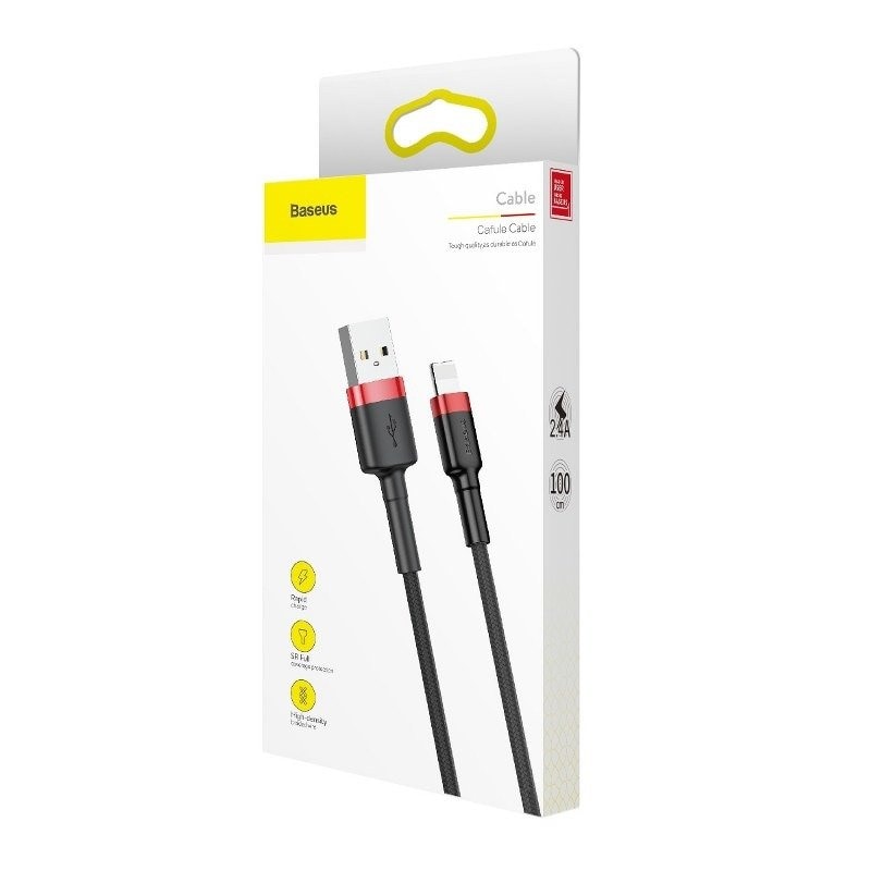 Baseus Cafule USB blixtkabel 2,4A 1m (röd+svart)