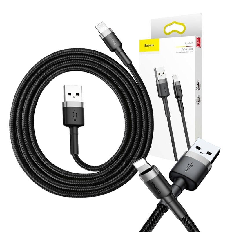 Baseus Cafule USB blixtkabel 2,4A 1m (grå+svart)