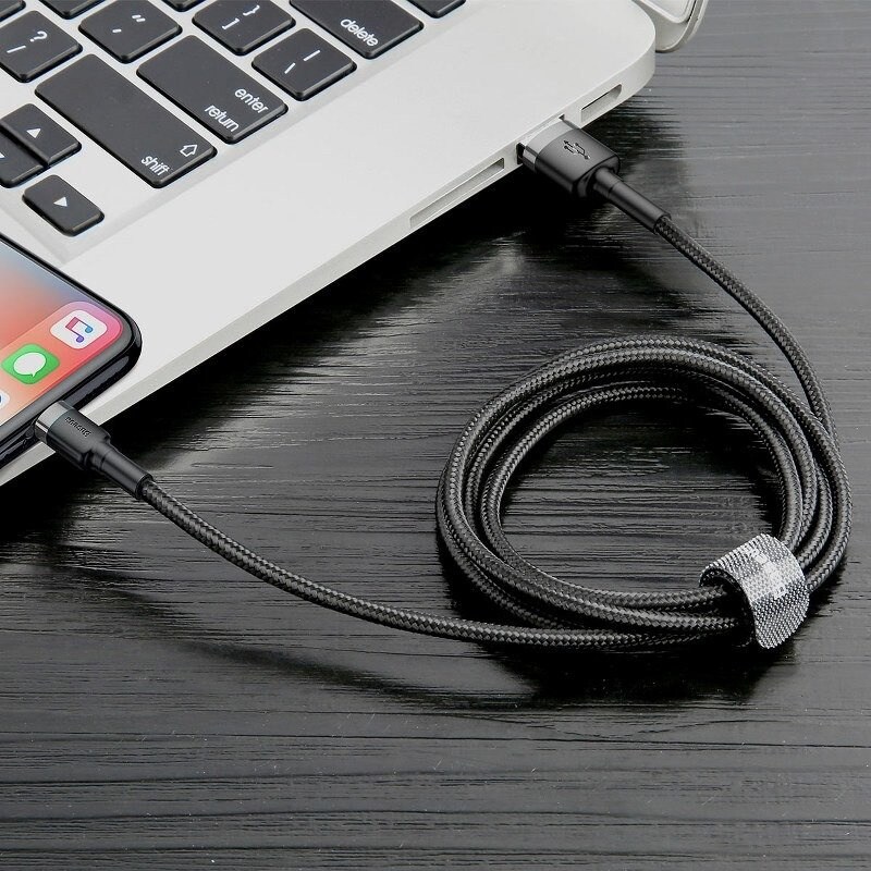 Baseus Cafule USB blixtkabel 2,4A 1m (grå+svart)
