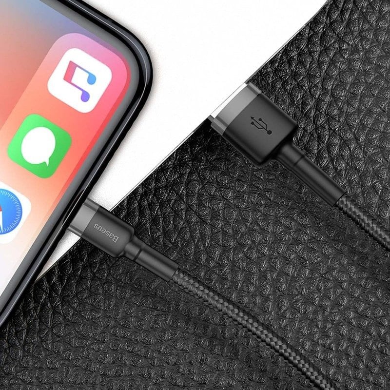 Baseus Cafule USB blixtkabel 2,4A 1m (grå+svart)