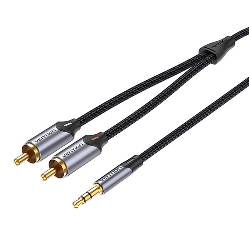 Kabel Audio 2xRCA till 3,5mm Vention BCNBK 8m (grå)