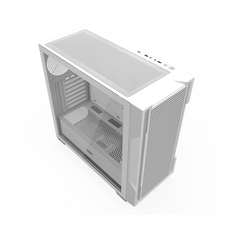 Darkflash DS900 Mesh datorchassi utan fläktar (Vit)