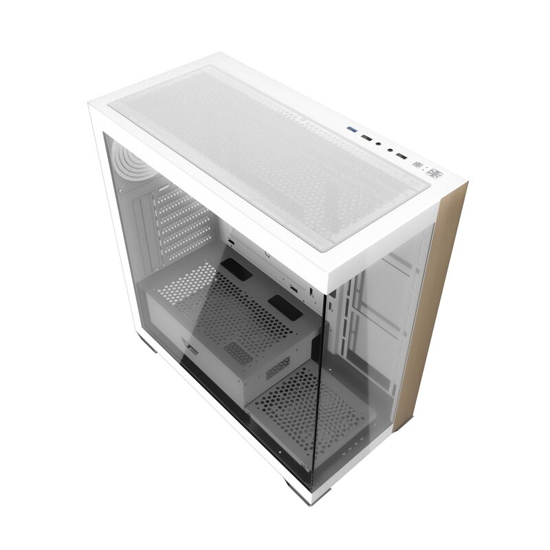 Darkflash DS900W datorchassi utan fläktar (Vit)