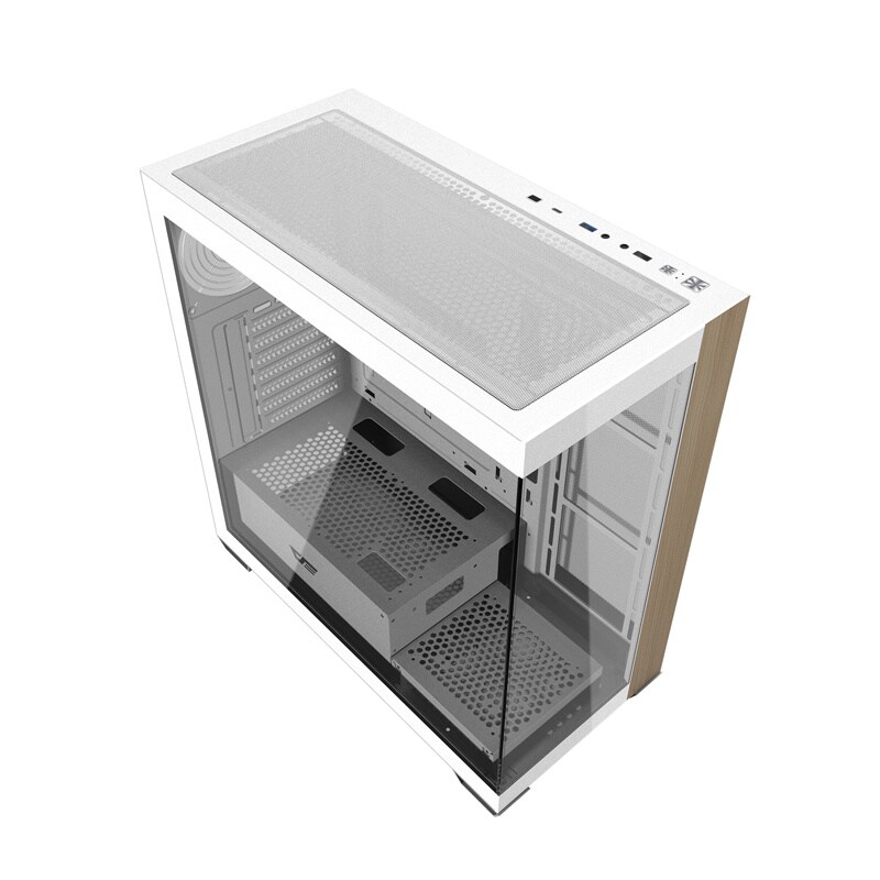 Darkflash DS900W datorchassi utan fläktar (Vit)
