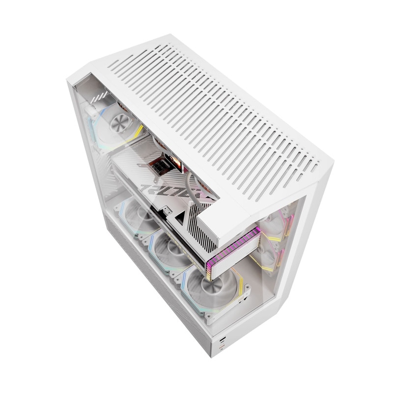 Darkflash DY460 datorchassi (vit) + 4 ARGB-fläktar