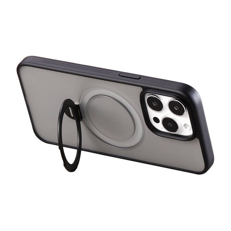 Joyroom JR-BP004 Magnetiskt skyddsfodral med hållare för iPhone 15 (svart)