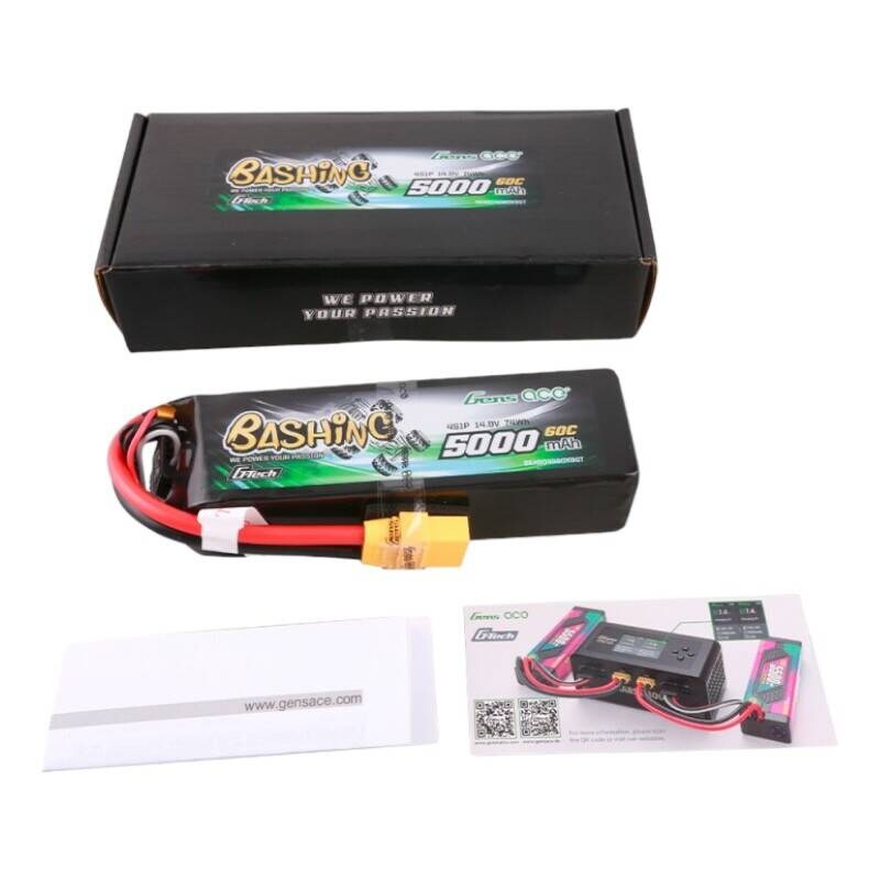 Gens ace G-Tech 5000mAh 14,8V 4S1P 60C Lipo batteripaket med XT90 Plug-Bashing-serie